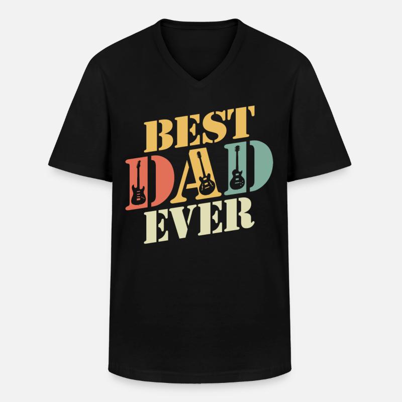 Best Dad Ever - Männer-T-Shirt mit V-Ausschnitt - Schwarz