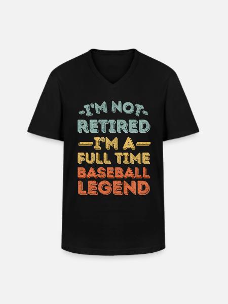 Retired and baseball legend - Men's V-Neck T-Shirt - black