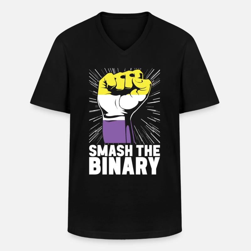 Non Binary Pride Genderqueer - Männer-T-Shirt mit V-Ausschnitt - Schwarz