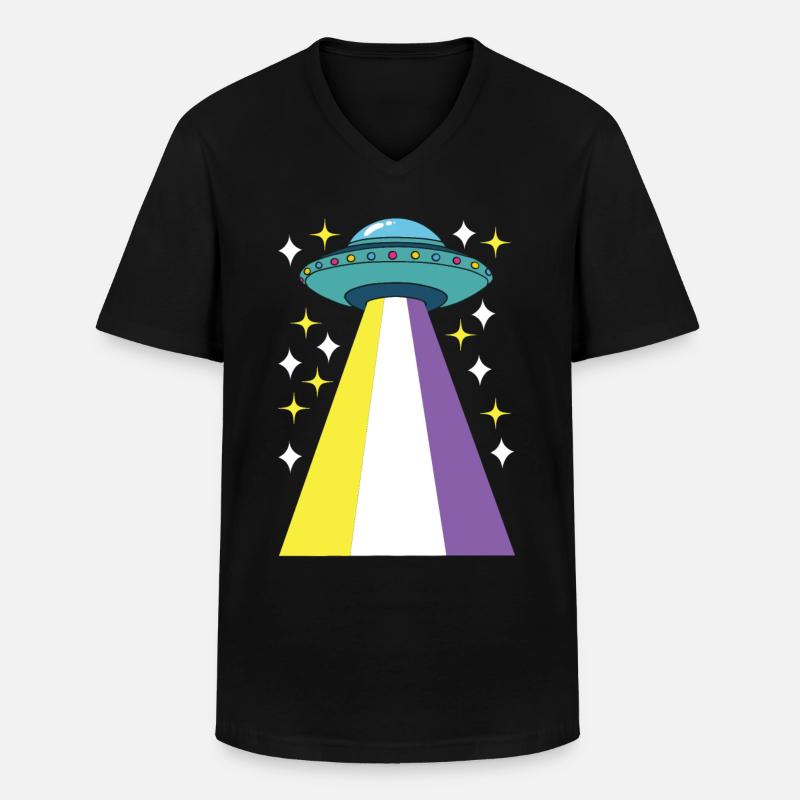 Non Binary Pride Genderqueer - Männer-T-Shirt mit V-Ausschnitt - Schwarz