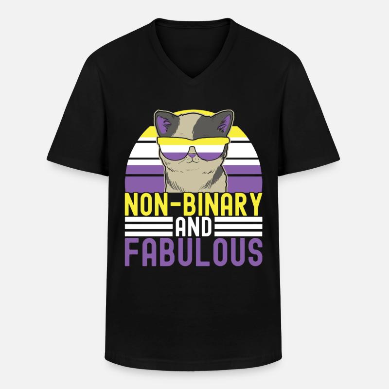 Non Binary Pride Genderqueer - Männer-T-Shirt mit V-Ausschnitt - Schwarz