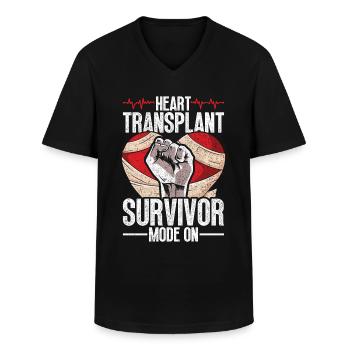 Herzoperation Genesung Herztransplantation - Männer-T-Shirt mit V-Ausschnitt - Schwarz - Vorne - AI Model Male 178 dark (178cm)