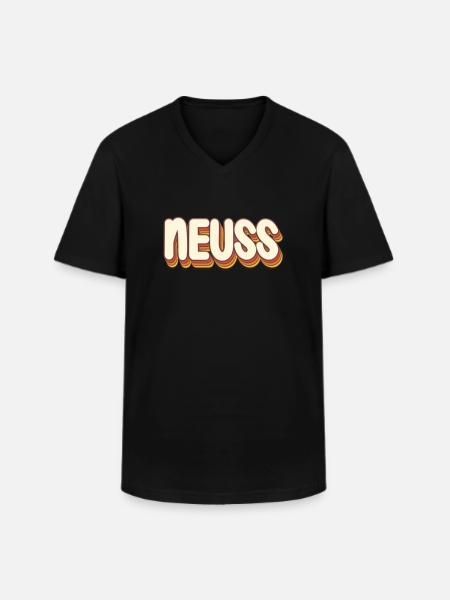 Neusserin Neusser Neuss - Männer-T-Shirt mit V-Ausschnitt - Schwarz