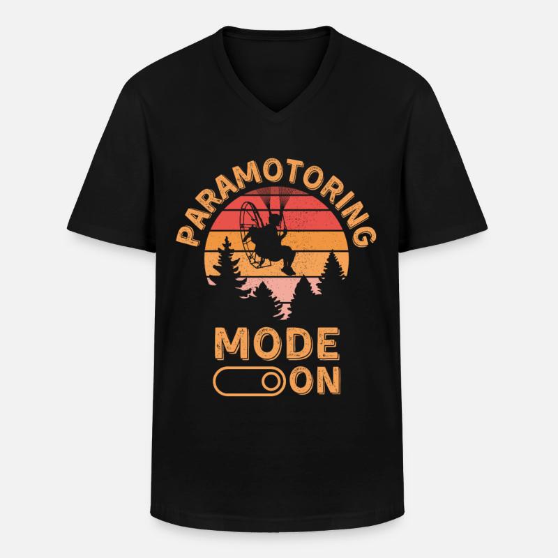 Mode paramoteur activé - T-shirt col V Homme - noir