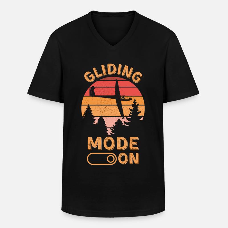 Gleitmodus ein - Männer-T-Shirt mit V-Ausschnitt - Schwarz