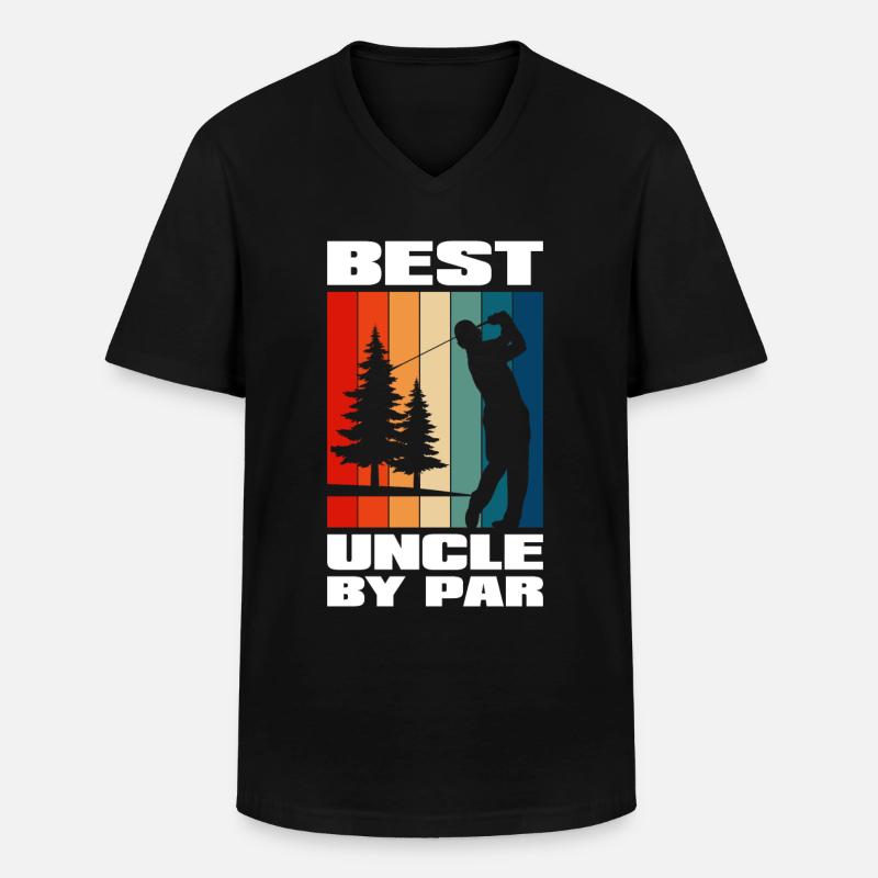 Uncle By Par - Männer-T-Shirt mit V-Ausschnitt - Schwarz