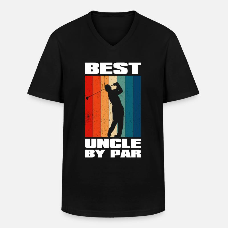 Uncle By Par - Männer-T-Shirt mit V-Ausschnitt - Schwarz