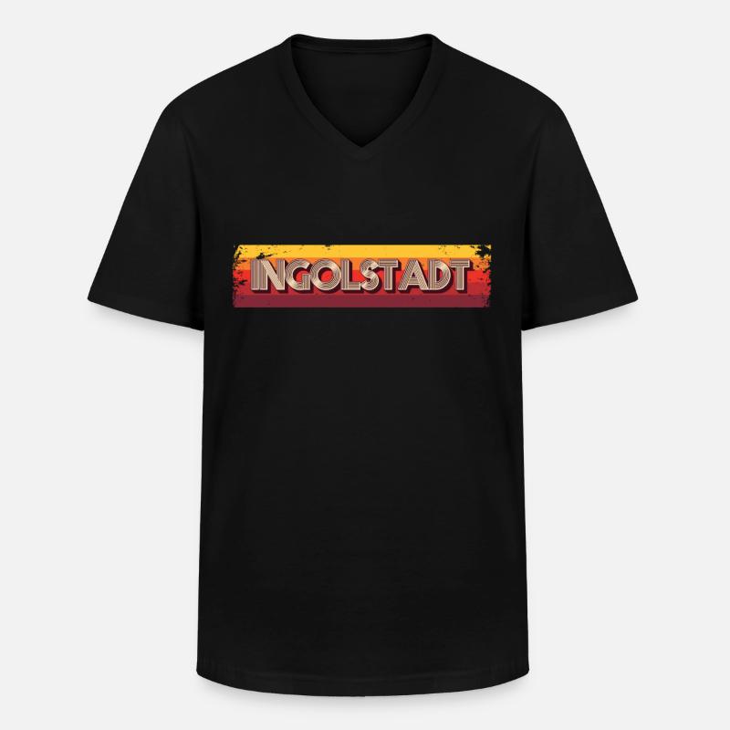 Ingolstädterin Ingolstädter Ingolstadt - Männer-T-Shirt mit V-Ausschnitt - Schwarz