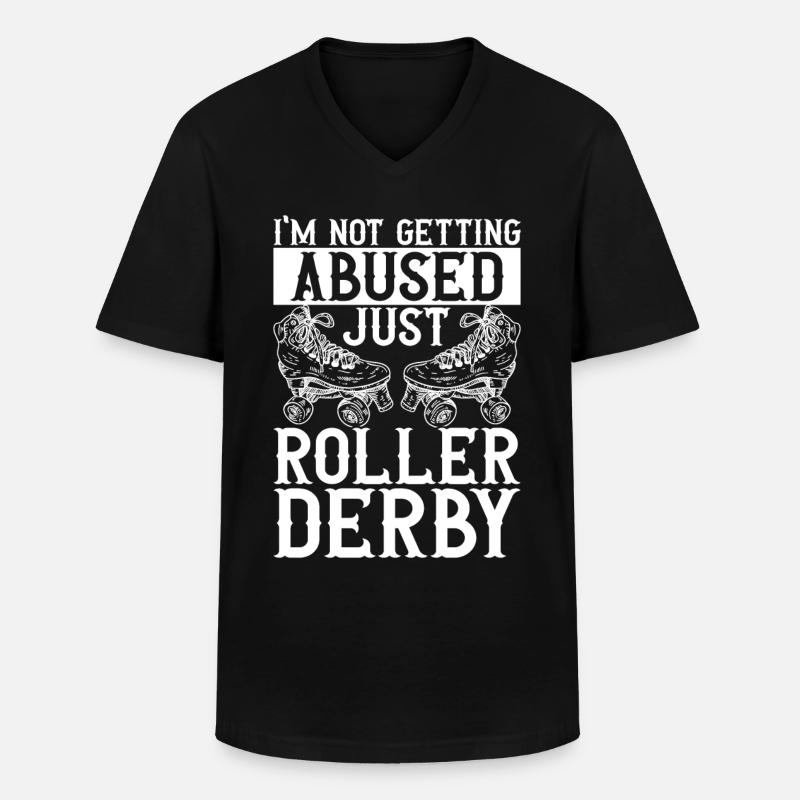 Roller Derby - Männer-T-Shirt mit V-Ausschnitt - Schwarz