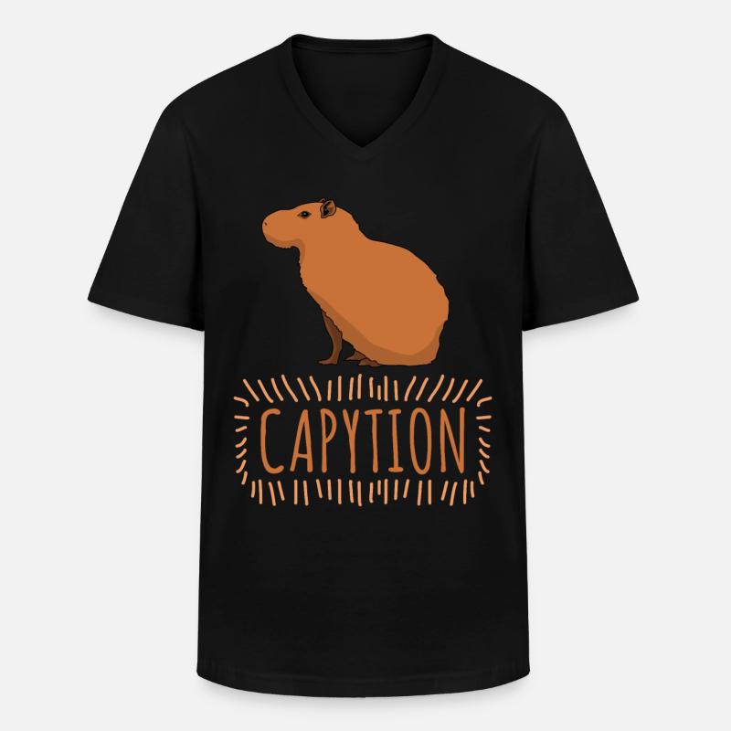 Capybara Caption Capybaras - Men's V-Neck T-Shirt - black