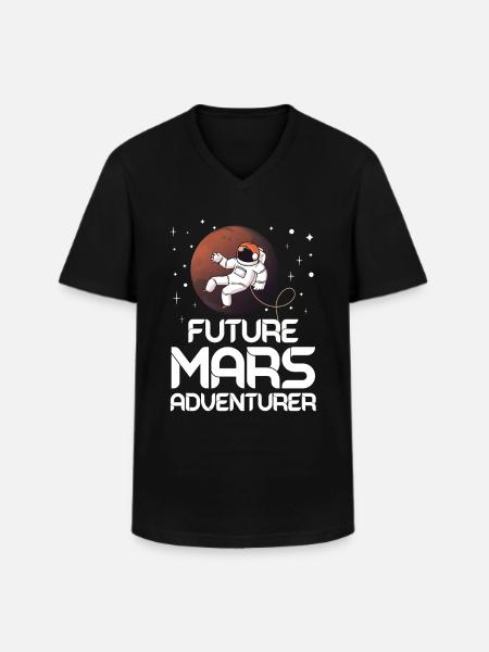 Future Mars Adventurer Astronaut Planet - Men's V-Neck T-Shirt - black