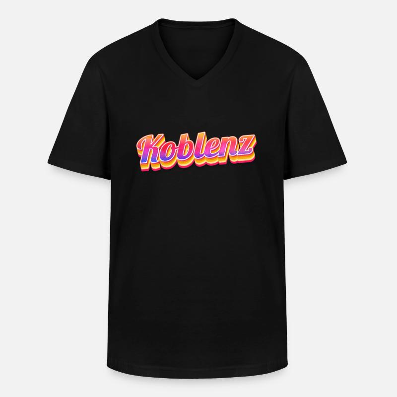 Koblenzerin Koblenzer Koblenz - Männer-T-Shirt mit V-Ausschnitt - Schwarz