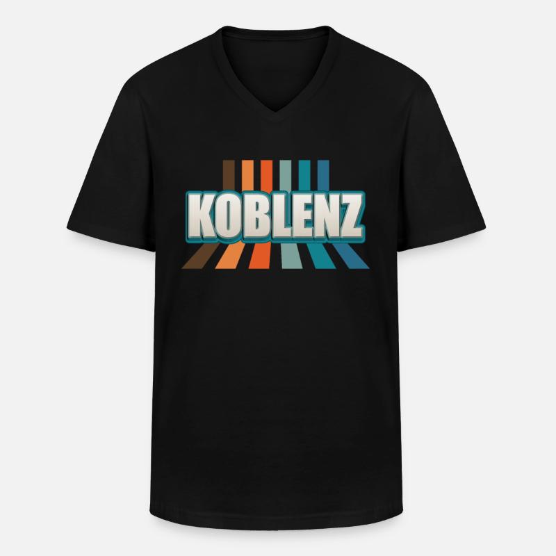 Koblenzerin Koblenzer Koblenz - Männer-T-Shirt mit V-Ausschnitt - Schwarz