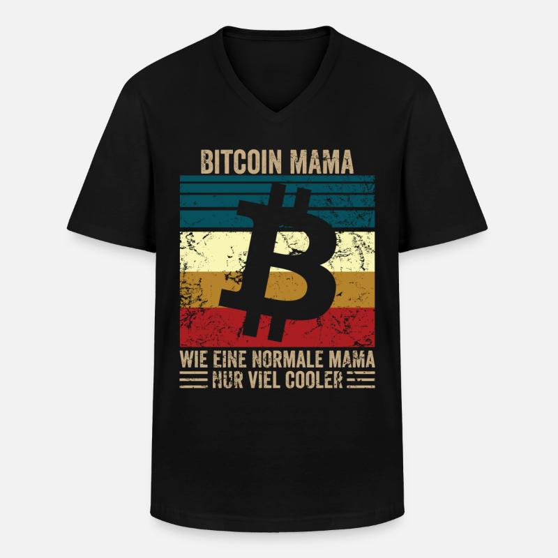 Bitcoin Mama - Männer-T-Shirt mit V-Ausschnitt - Schwarz
