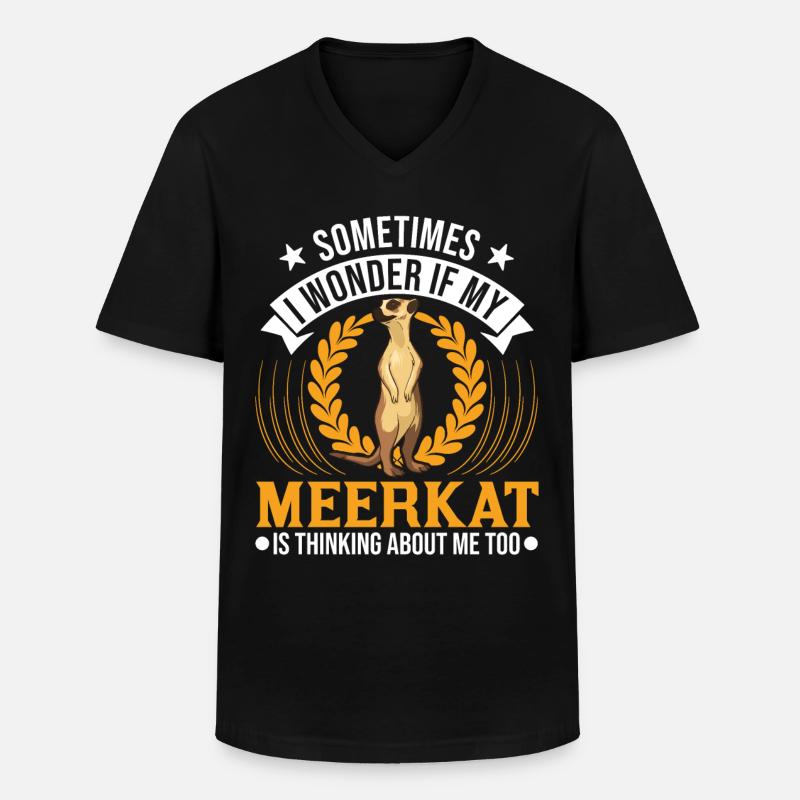 Erdmännchen Surikat Meerkat - Männer-T-Shirt mit V-Ausschnitt - Schwarz