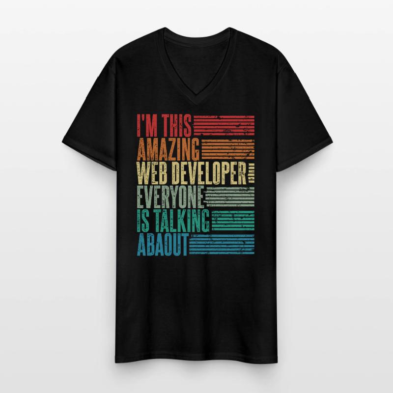 Web Developer Web Developer Gift Retro Men's V-Neck T-Shirt