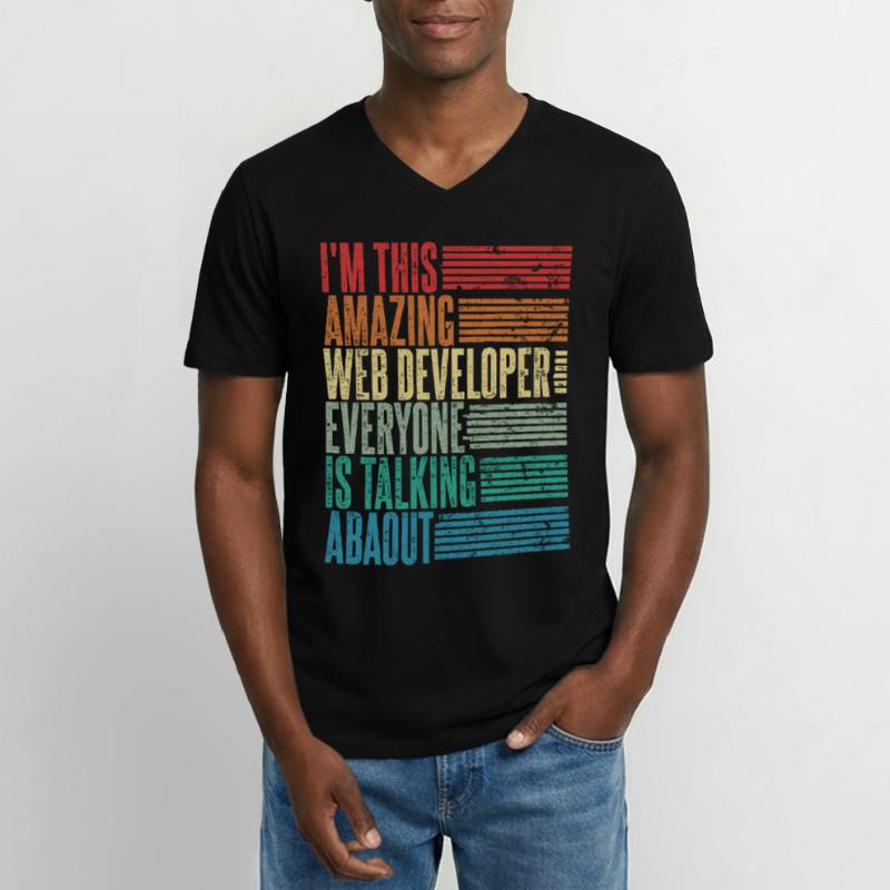 Web Developer Web Developer Gift Retro Men's V-Neck T-Shirt