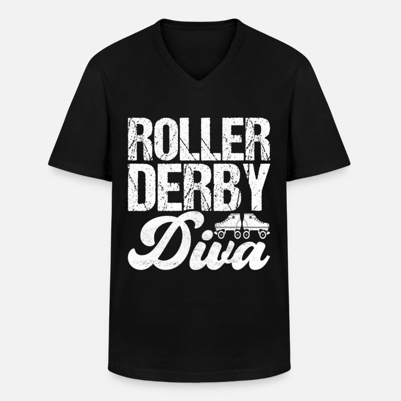 Roller Derby - Männer-T-Shirt mit V-Ausschnitt - Schwarz