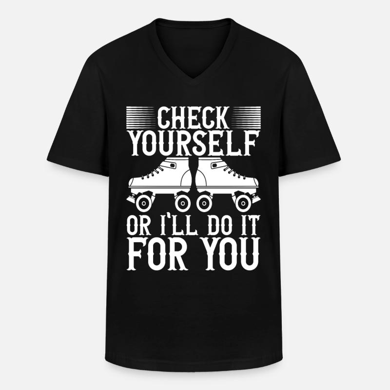 Roller Derby - Männer-T-Shirt mit V-Ausschnitt - Schwarz