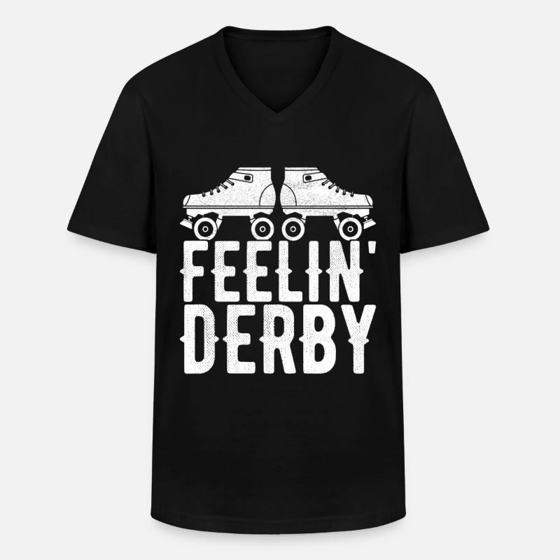 Roller Derby - Männer-T-Shirt mit V-Ausschnitt - Schwarz