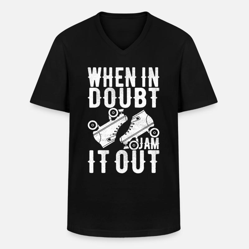 Roller Derby - Männer-T-Shirt mit V-Ausschnitt - Schwarz
