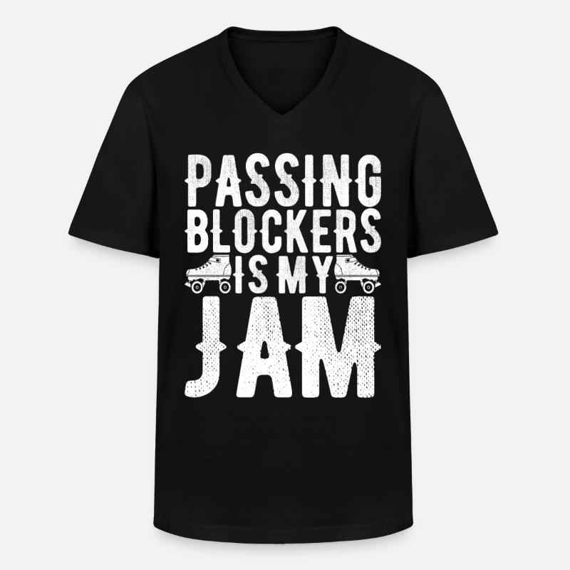 Roller Derby - Männer-T-Shirt mit V-Ausschnitt - Schwarz