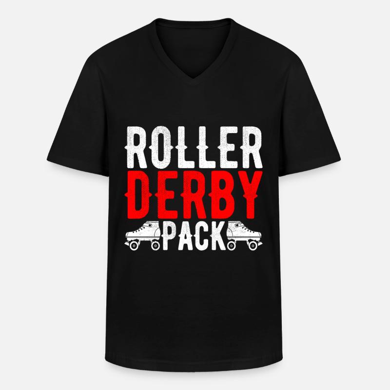 Roller Derby - Männer-T-Shirt mit V-Ausschnitt - Schwarz
