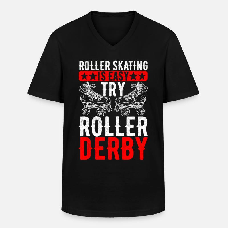 Roller Derby - Männer-T-Shirt mit V-Ausschnitt - Schwarz