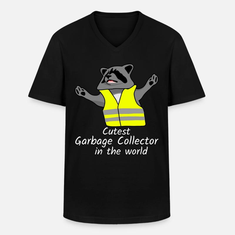 Waschbär Waschbären Müllmann - Männer-T-Shirt mit V-Ausschnitt - Schwarz