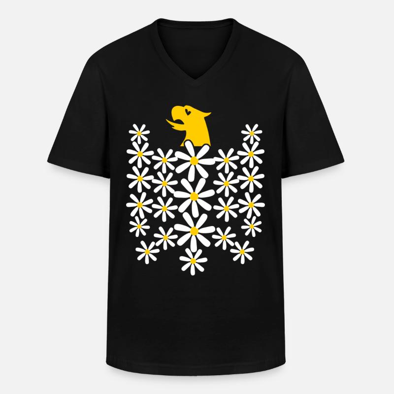 Gänseblümchen Bundesadler aus Blüten - Männer-T-Shirt mit V-Ausschnitt - Schwarz