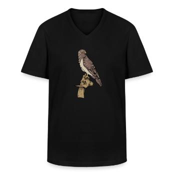 Mäusebussard I Greifvogel Bussard Motiv für - Männer-T-Shirt mit V-Ausschnitt - Schwarz - Vorne - AI Model Male 178 dark (178cm)