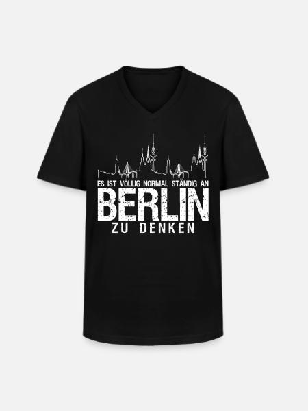 Berlin Pankow Berliner - Männer-T-Shirt mit V-Ausschnitt - Schwarz