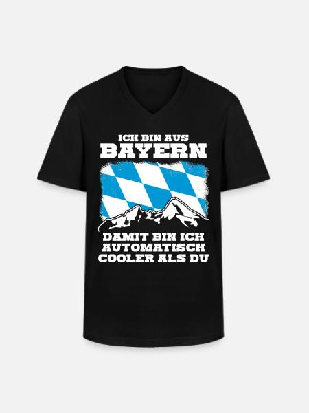 Bayern Flagge - Männer-T-Shirt mit V-Ausschnitt - Schwarz