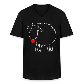 Schaf Schäfer Schafe - Männer-T-Shirt mit V-Ausschnitt - Schwarz - Vorne - AI Model Male 178 dark (178cm)