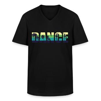 Ballet Danseuse Danse Ballerine - T-shirt col V Homme - noir - Devant - AI Model Male 178 dark (178cm)