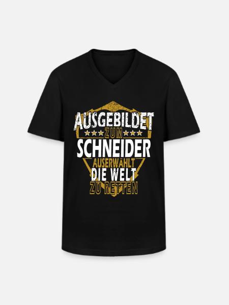 Schneider - Männer-T-Shirt mit V-Ausschnitt - Schwarz