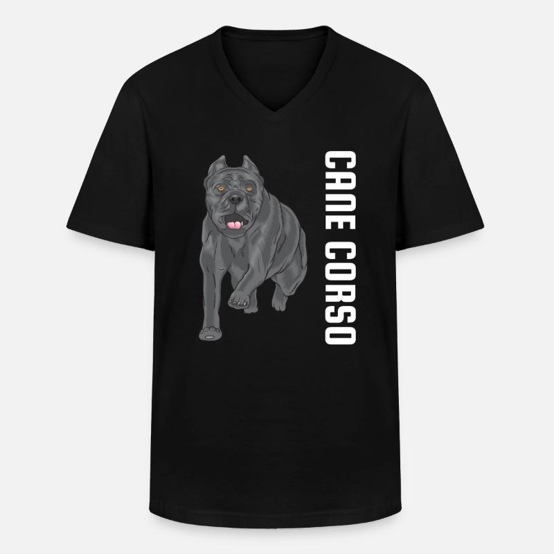 Cane Corso - Männer-T-Shirt mit V-Ausschnitt - Schwarz