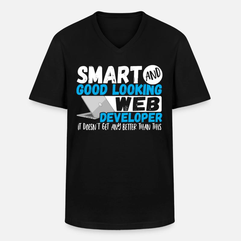 Programmierer Kluger und gut aussehender - Männer-T-Shirt mit V-Ausschnitt - Schwarz