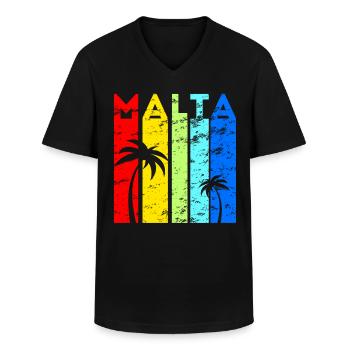Malta Urlaub Design Mittelmeer Insel Reise Malta - Männer-T-Shirt mit V-Ausschnitt - Schwarz - Vorne - AI Model Male 178 dark (178cm)