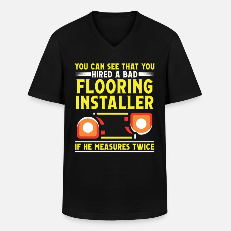Floor installation - Männer-T-Shirt mit V-Ausschnitt - Schwarz