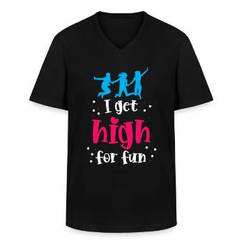 I get high for fun - Männer-T-Shirt mit V-Ausschnitt - Schwarz - Vorne - AI Model Male 178 dark (178cm)