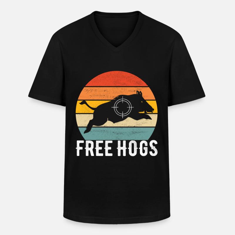 Jäger Wildschwein Jagen - Männer-T-Shirt mit V-Ausschnitt - Schwarz