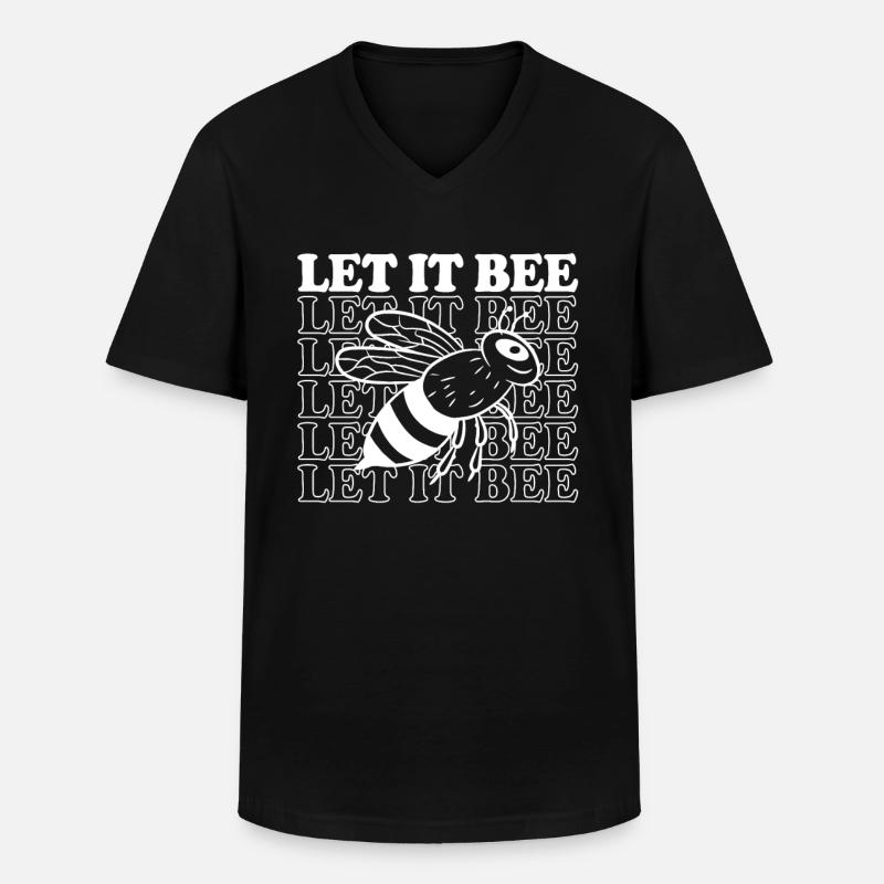 Let it Bee - Männer-T-Shirt mit V-Ausschnitt - Schwarz