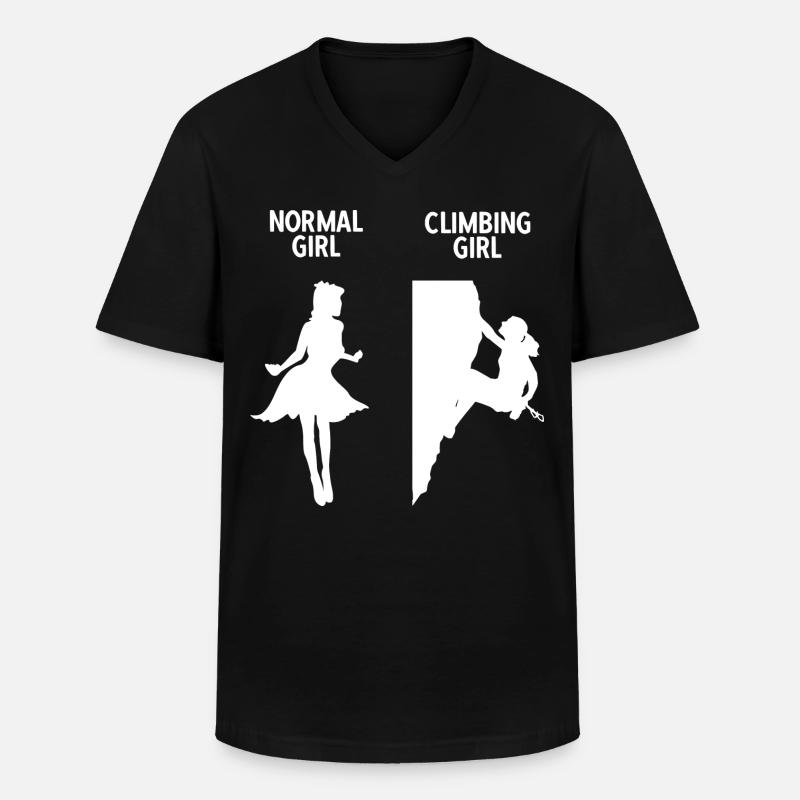 Klettern Bouldern - Männer-T-Shirt mit V-Ausschnitt - Schwarz