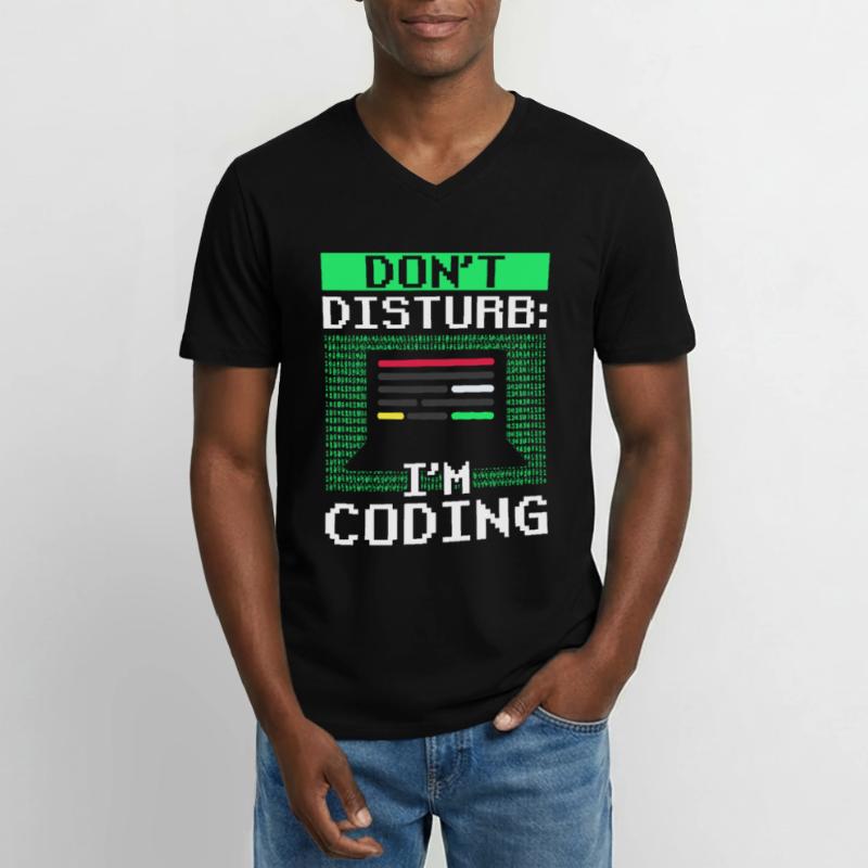 Stören Sie Nicht: Ich Programmiere Coding Coder Männer-T-Shirt mit V-Ausschnitt