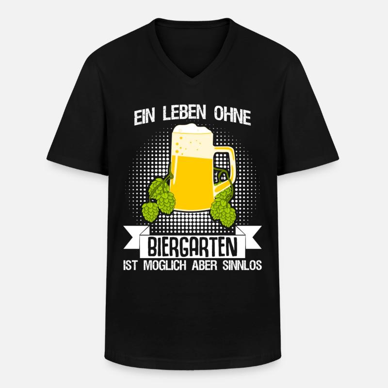Biergarten Biertrinker Bier Bierkrüge - Männer-T-Shirt mit V-Ausschnitt - Schwarz