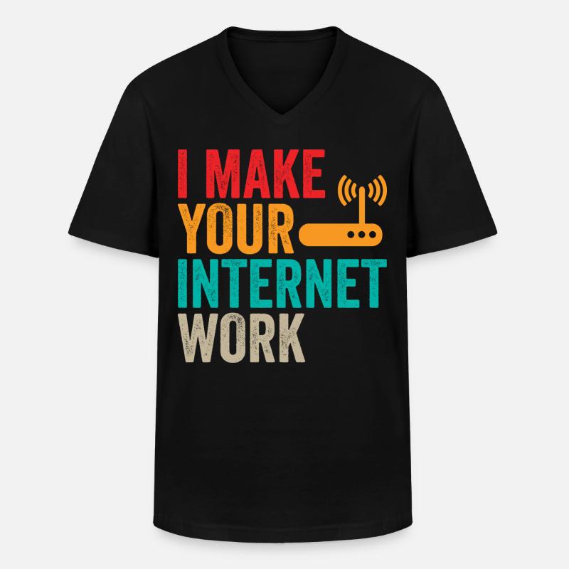 Netzwerkingenieur Internet-arbeitsadministrator - Männer-T-Shirt mit V-Ausschnitt - Schwarz