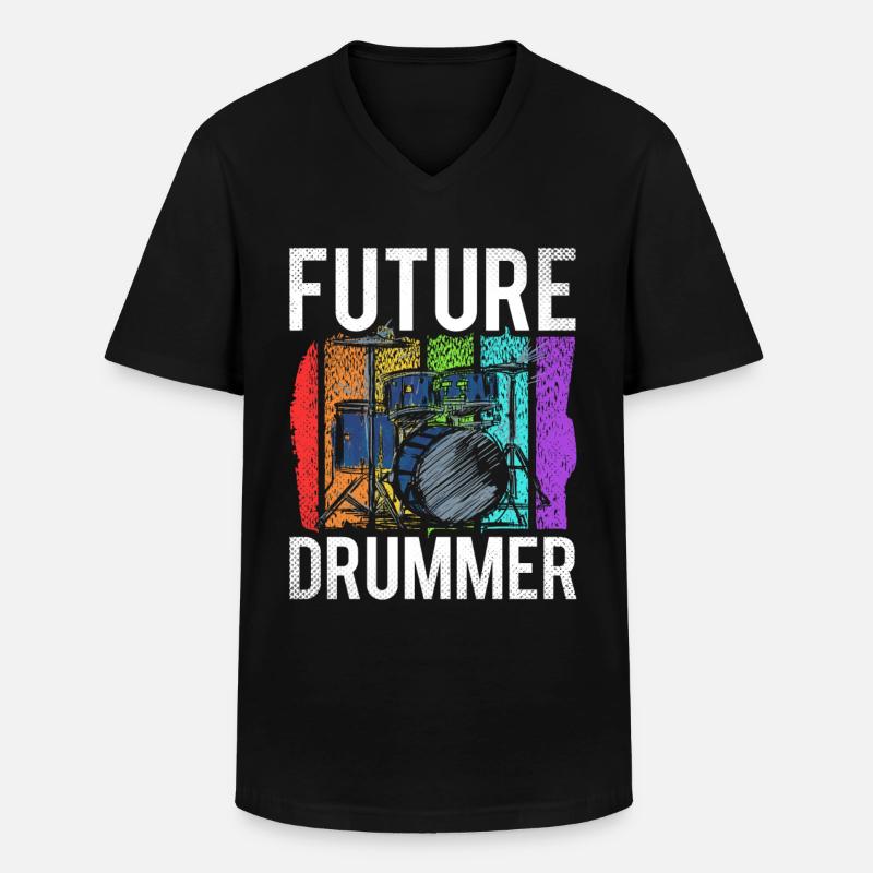 Future Drummer Drummer Drum - Men's V-Neck T-Shirt - black