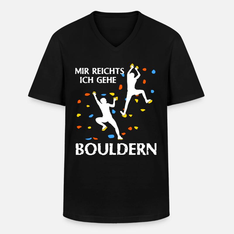 Bouldern Klettern Kletterer - Männer-T-Shirt mit V-Ausschnitt - Schwarz