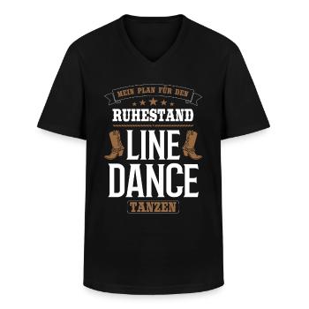 Linedance Line Dance Country Tanz Rentner Geschenk - Männer-T-Shirt mit V-Ausschnitt - Schwarz - Vorne - AI Model Male 178 dark (178cm)